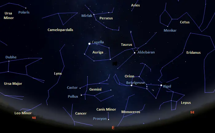 eastern sky tonight,constellations in the eastern sky