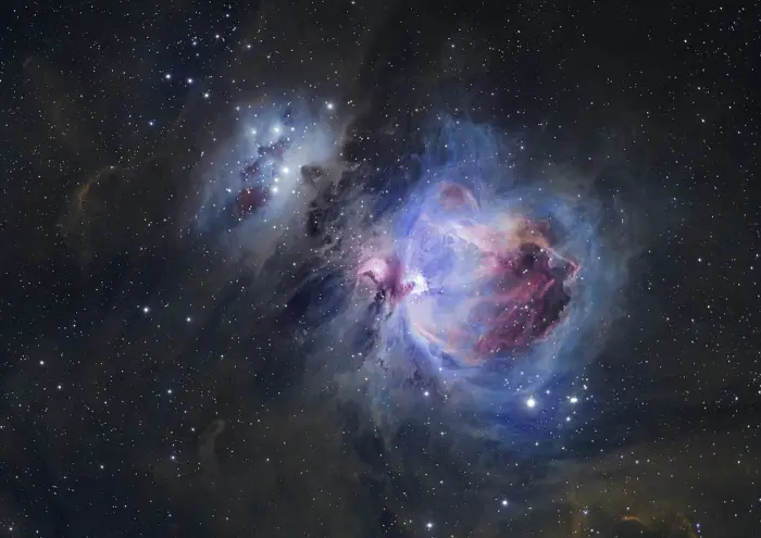 orion nebula and running man nebula