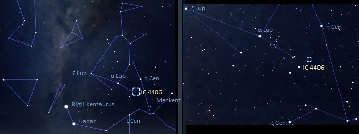 how to find the retina nebula,where is ic 4406 in the sky,retina nebula finder chart