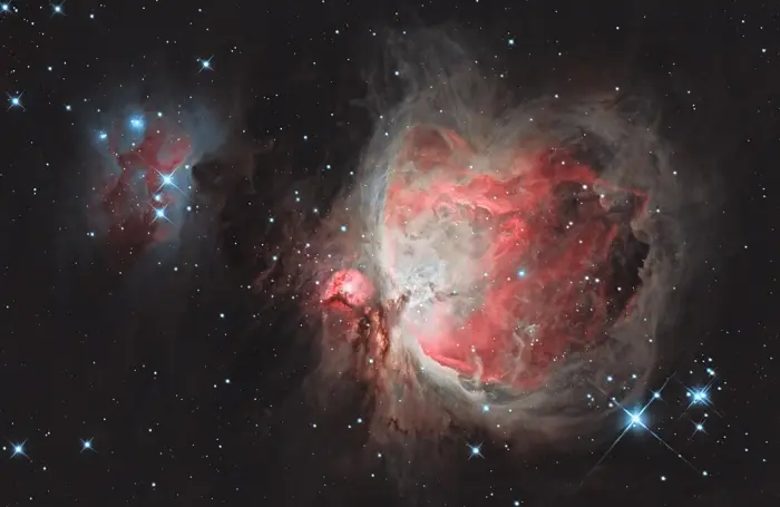 running man nebula and orion nebula