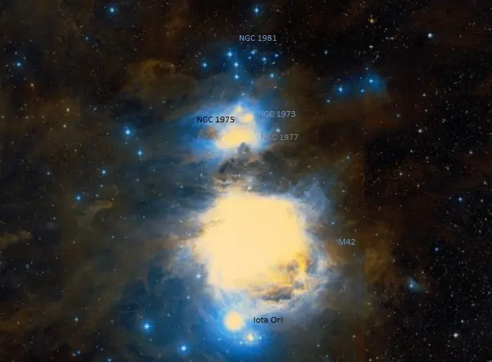 running man nebula,ngc 1977,ngc 1973,ngc 1975