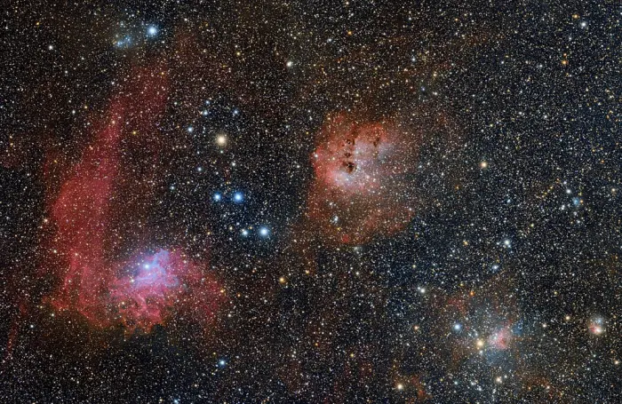 ic 410 and ic 405,tadpole nebula,flaming star nebula