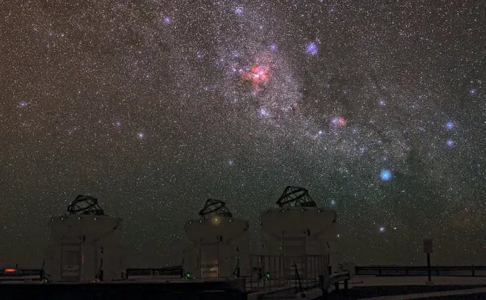 carina nebula,wishing well cluster,lambda centauri nebula,southern pleiades