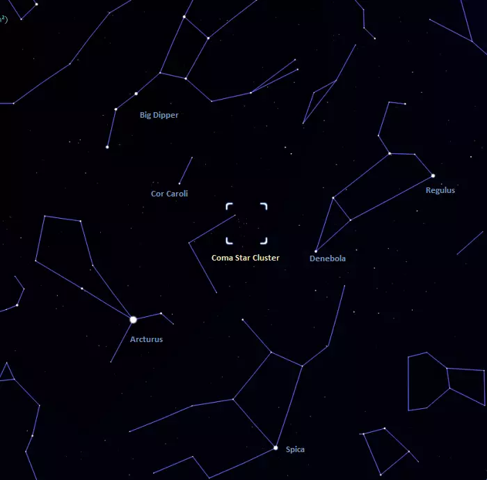 how to find the coma star cluster