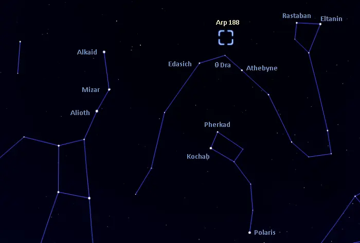 how to find the tadpole galaxy,where is the tadpole galaxy in the sky