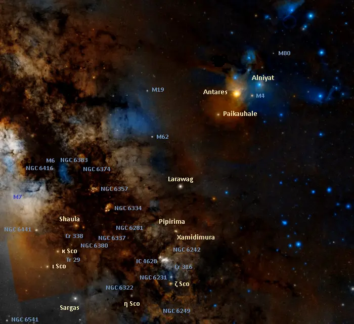 deep sky objects in scorpius constellation