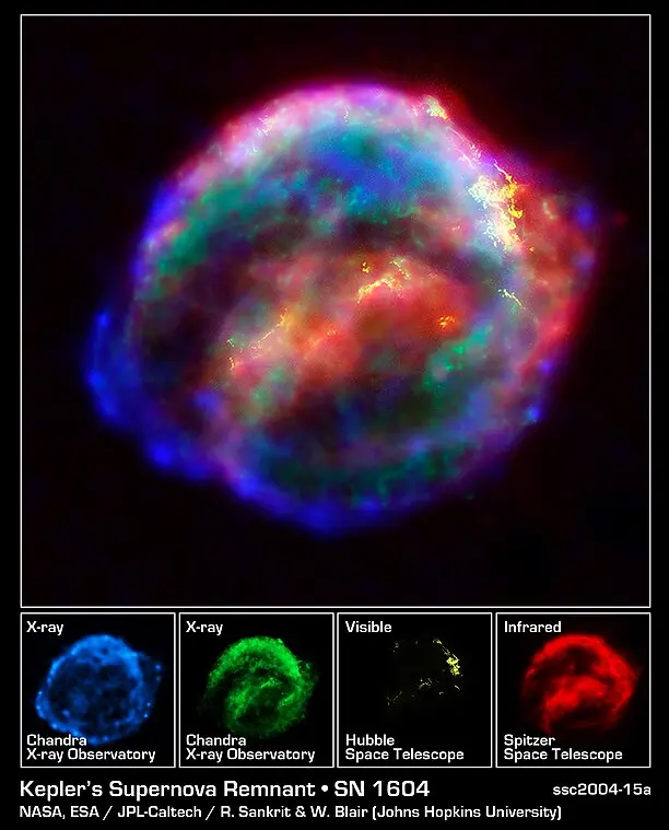 kepler's nova visible light,sn 1604 infrared, kepler's supernova x-ray