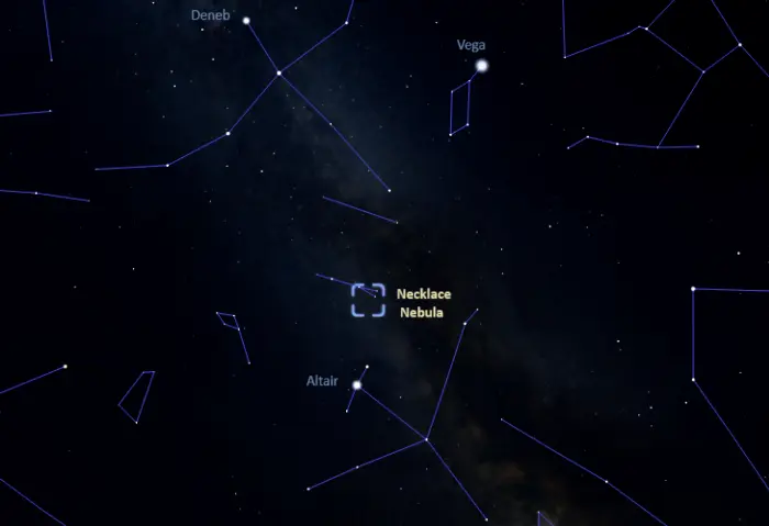 how to find the necklace nebula,where is the necklace nebula in the sky
