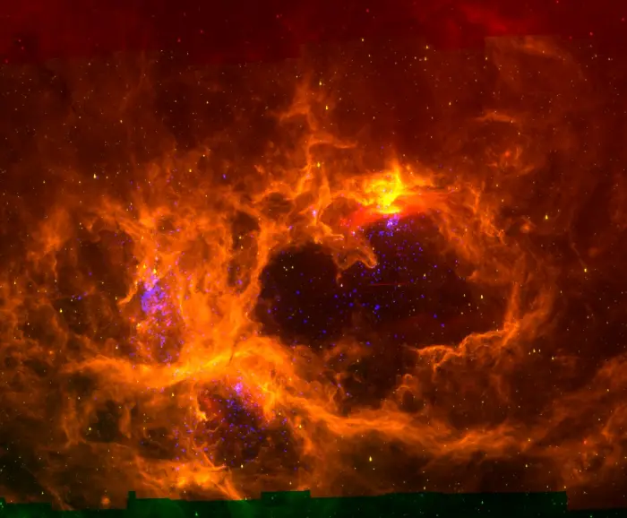 lobster nebula composite,war and peace nebula infrared,war and peace nebula x-ray
