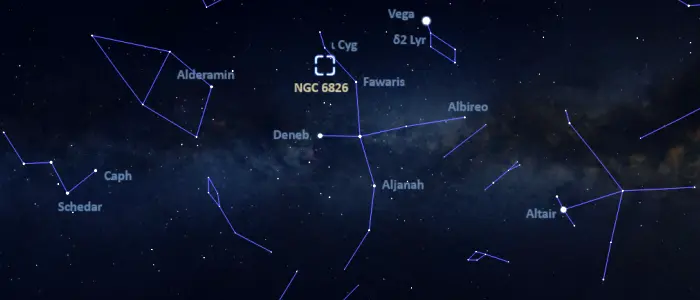 how to find the blinking planetary nebula,where is the blinking planetary nebula in the sky