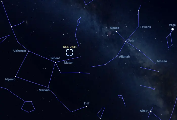 how to find ngc 7331,where is ngc 7331 in the sky