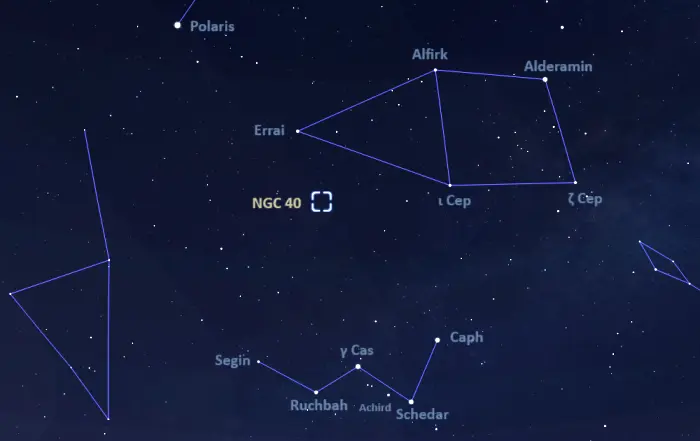 ngc 40 location,caldwell 2 location,how to find the bow-tie nebula