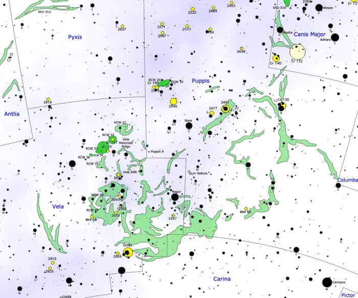 map of the gum nebula