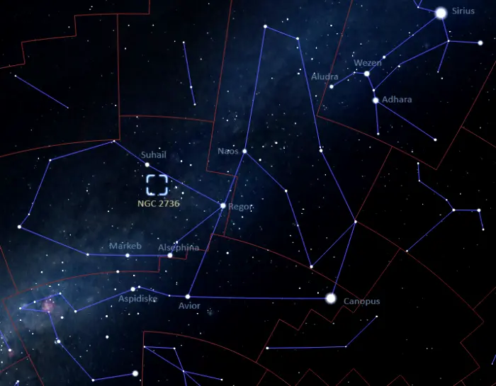 ngc 2736 location,pencil nebula finder chart,how to find the pencil nebula