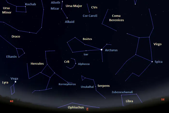 constellations in the eastern sky tonight,constellations visible in the eastern sky