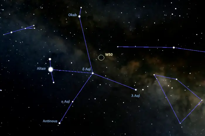 how to find the manatee nebula,westerhout 50 location,where is the manatee nebula in the sky