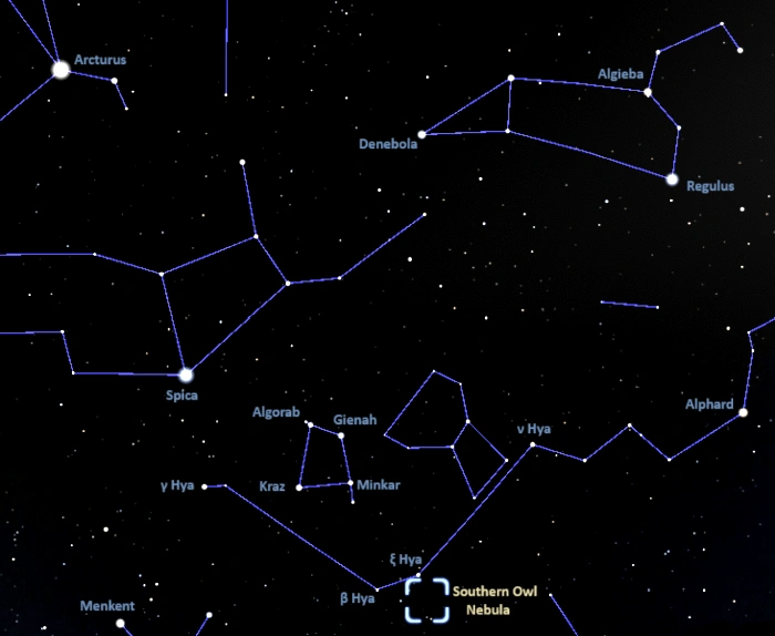 how to find the southern owl nebula,where is the southern owl nebula in the sky