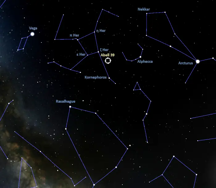 how to find abell 39,where is abell 39 in the sky