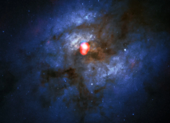 arp 220 radio and visible composite image