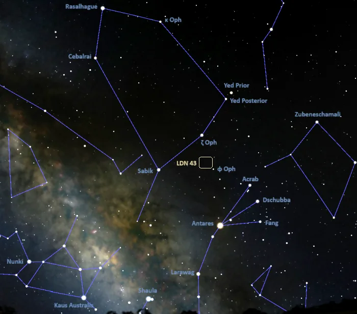 how to find the cosmic bat nebula,where is the cosmic bat nebula in the sky