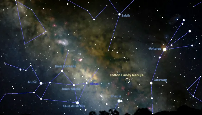 how to find the cotton candy nebula,where is the cotton candy nebula in the sky