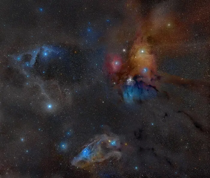 blue horsehead nebula,rho ophiuchi nebula,antares