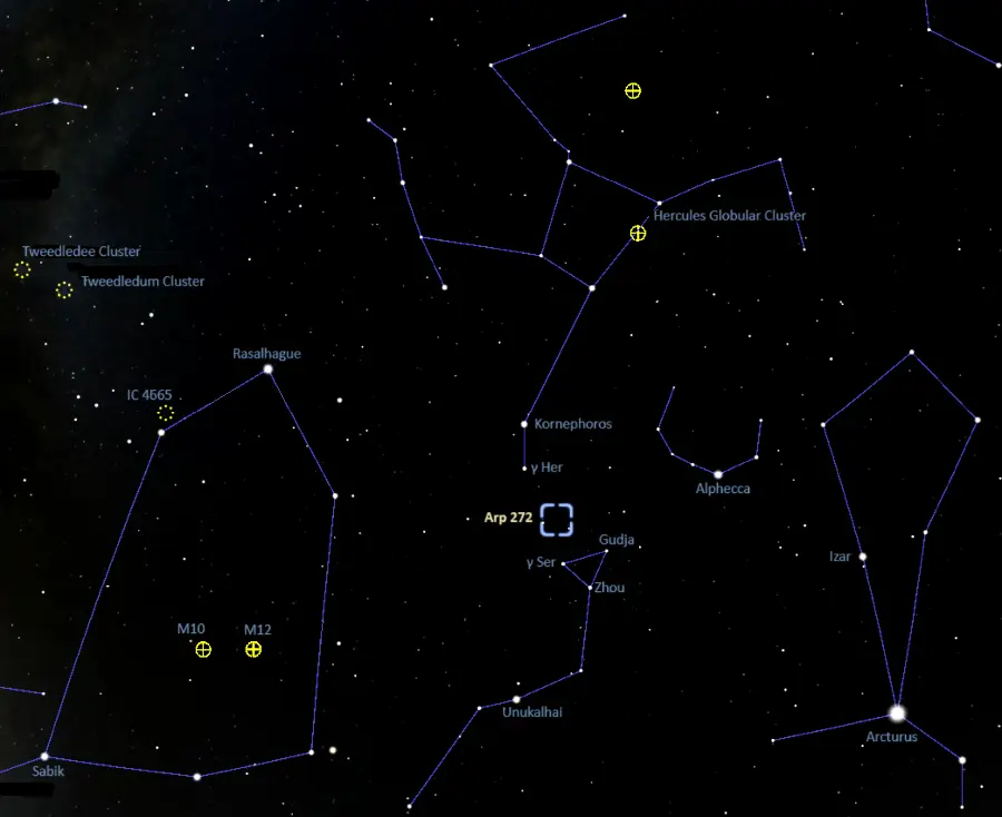 ngc 6050 location,how to find arp 272,where is arp 272 in the sky