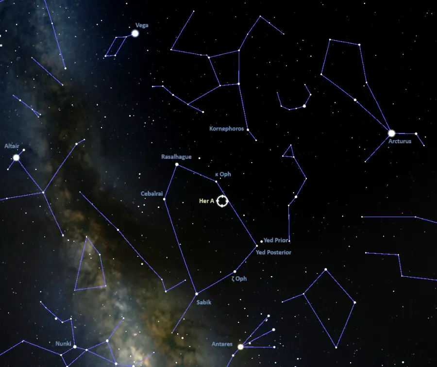 where is hercules a in the sky