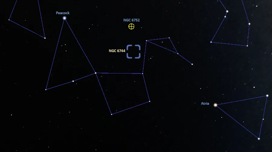 how to find ngc 6744,where is the pavo galaxy in the sky