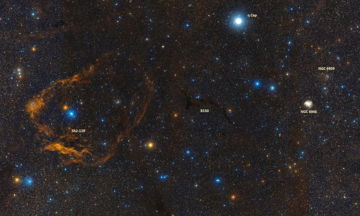 seahorse nebula,fireworks galaxy,flying bat nebula,ghost bush cluster