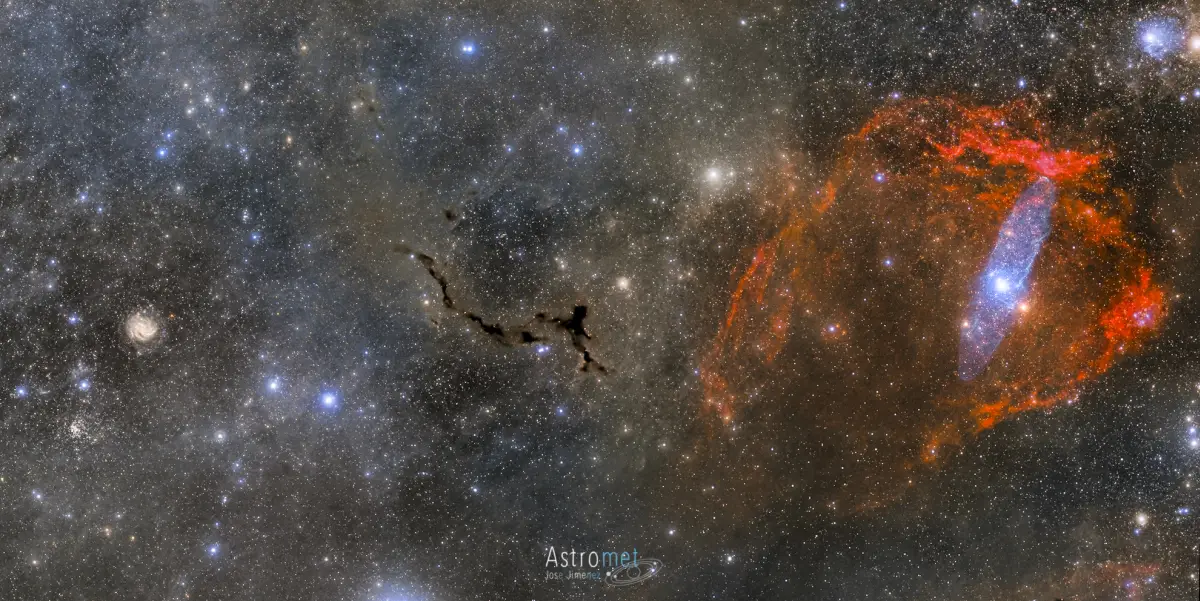 Seahorse Nebula, Flying Bat Nebula, NGC 6939 and fireworks galaxy