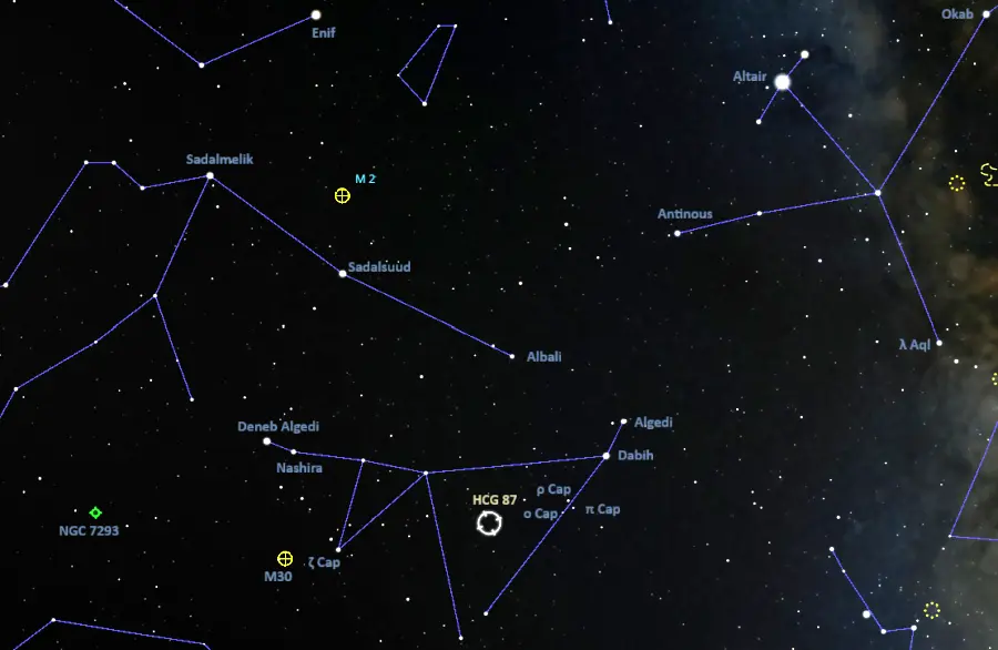 how to find hickson compact group 87,where is hcg 87 in the sky