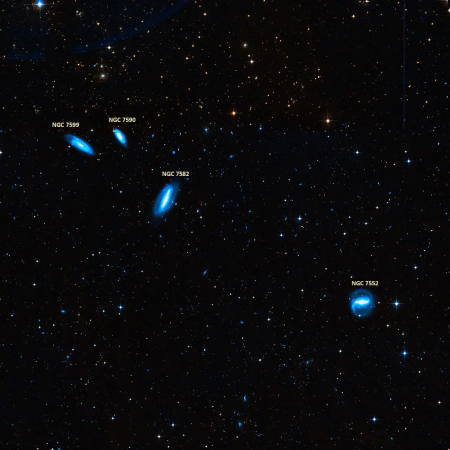grus quartet,ngc 7552,ngc 7582,ngc 7590,ngc 7599