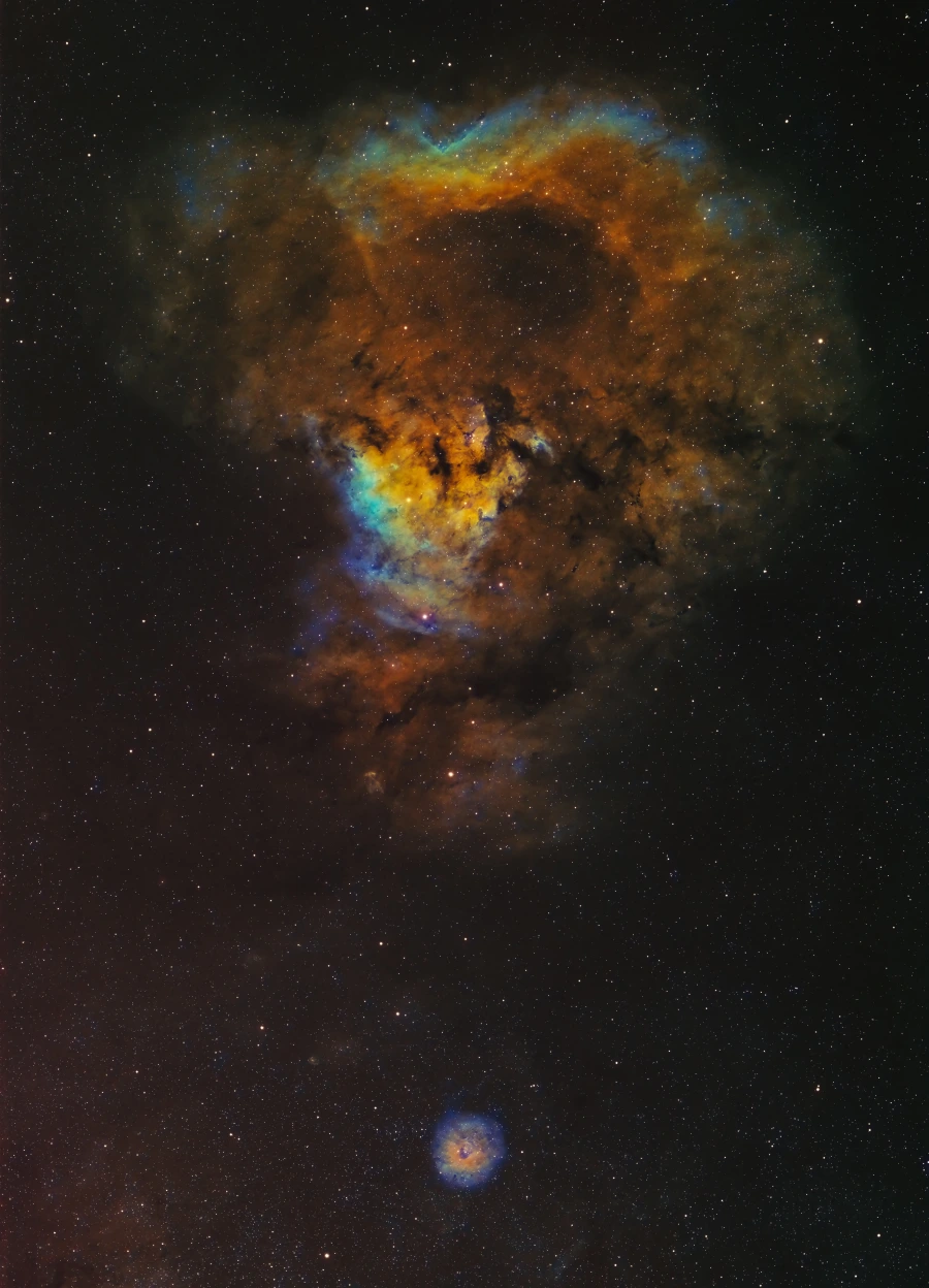 ngc 7822,question mark nebula,little rosette nebula
