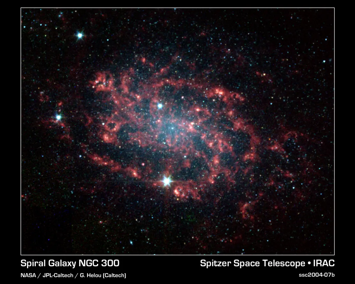 sculptor pinwheel spitzer space telescope,ngc 300 infrared
