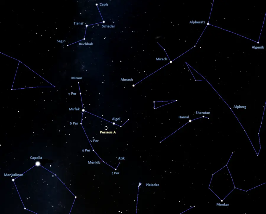 how to find ngc 1275,where is perseus a in the sky,perseus cluster location