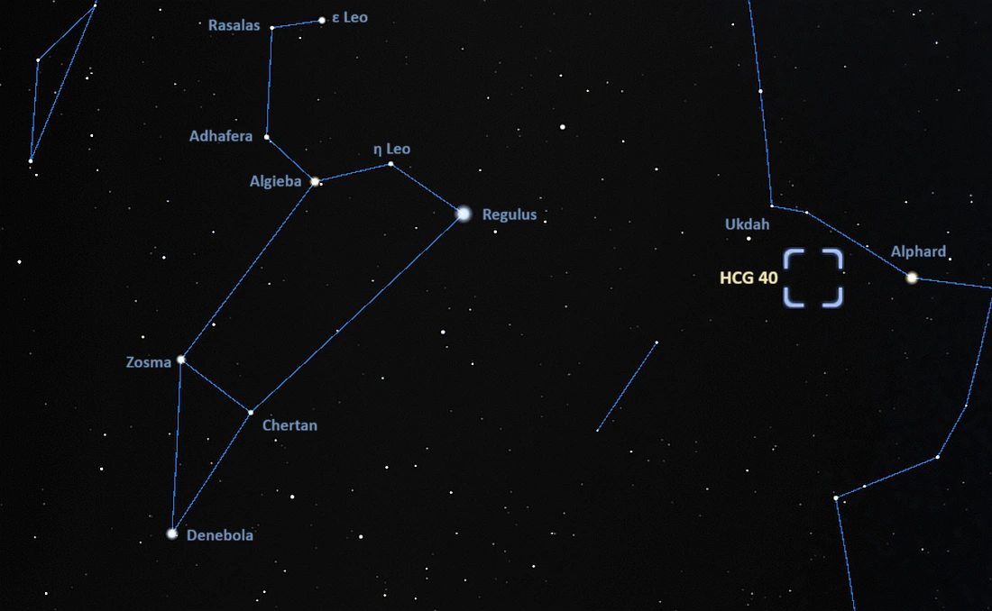 how to find hcg 40,where is hickson 40 in the sky