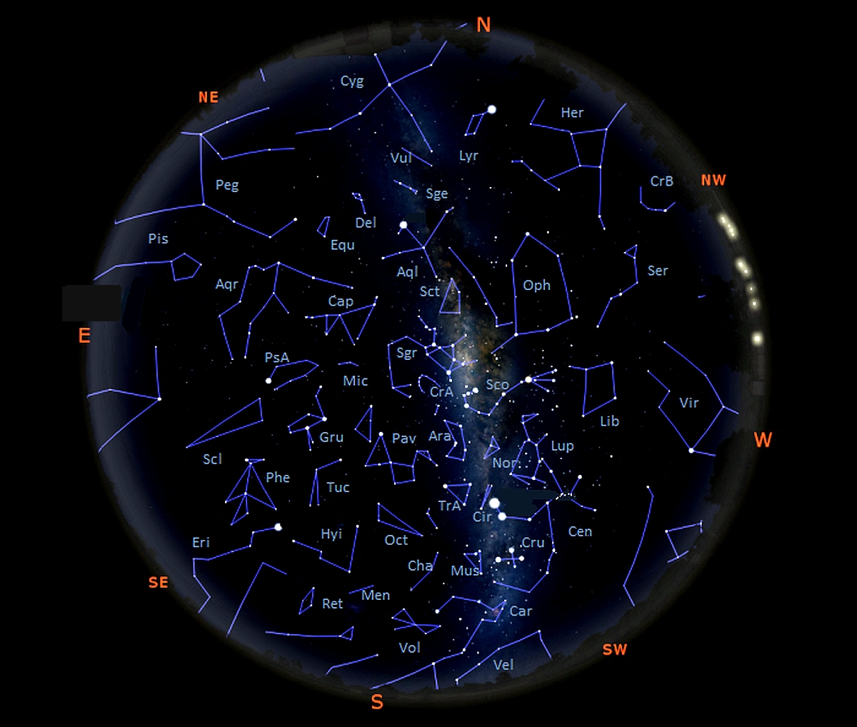 constellations visible tonight from the southern hemisphere,night sky tonight southern hemisphere